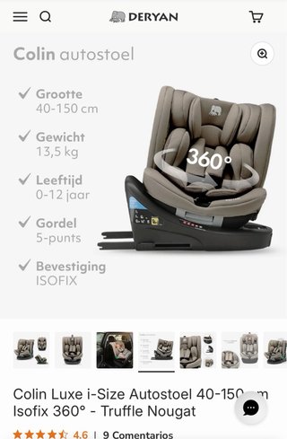 Silla de coche Colin Nougat