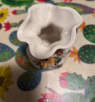 Vaso ceramica decorato fiori