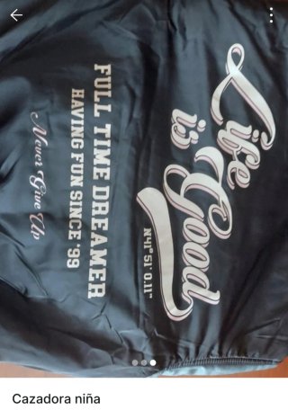 Cazadora niña negra Talla 11-12