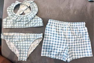 Bikini Gocco cuadros azul y blanco a juego con el