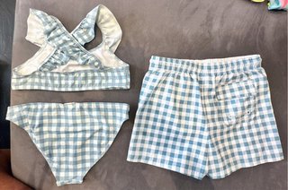 Bikini Gocco cuadros azul y blanco a juego con el