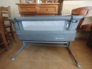 Minicuna gris con colchón