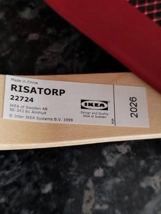 Cestino IKEA RISATORP Rosso 25 X 26 X 18 cm