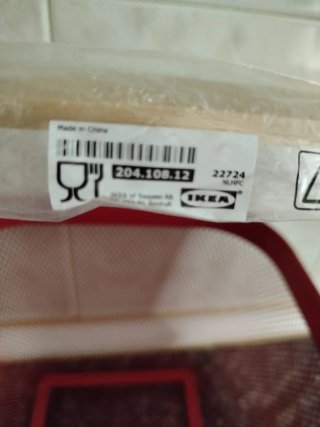 Cestino IKEA RISATORP Rosso 25 X 26 X 18 cm