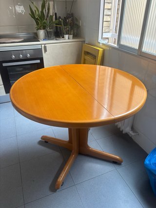 Mesa redonda cocina madera maziza de 1x1