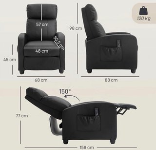 Sillón Relax Polipiel Negro