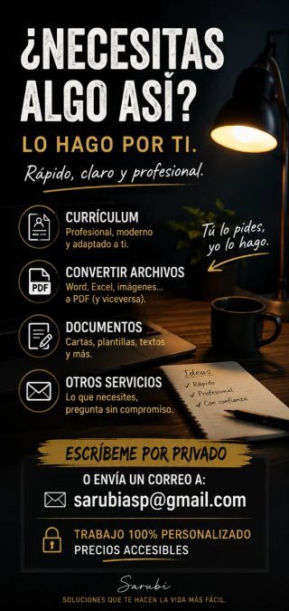 Creación de currículum, conversión de archivos etc
