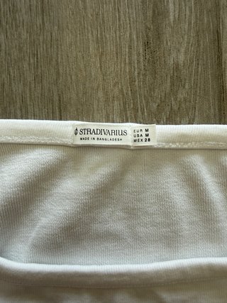 Top Tirantes Stradivarius Blanco Talla M