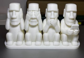 Estátua Moai Moderna 4 Figuras | Decoração Geek Im
