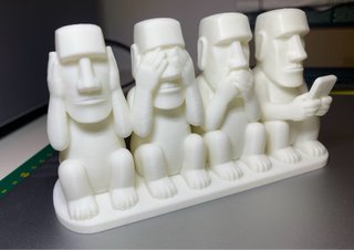 Estátua Moai Moderna 4 Figuras | Decoração Geek Im