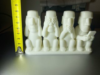 Estátua Moai Moderna 4 Figuras | Decoração Geek Im