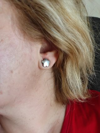 Pendientes plata forma flor