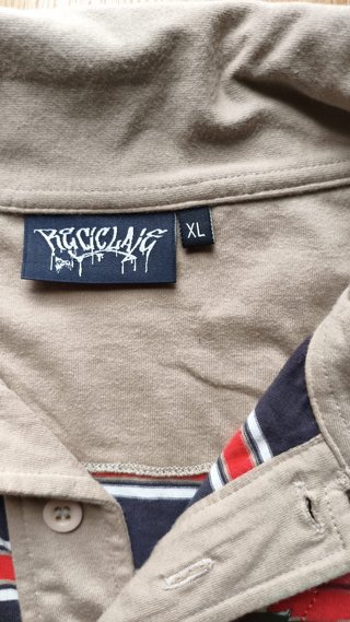 Polo Reciclaje XL Rayas Azul Rojo Beige