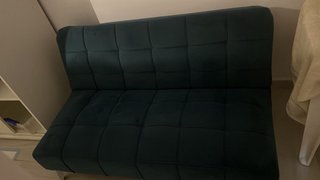 Sofá cama terciopelo verde azulado