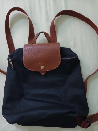 Zaino Longchamp Le Pliage Nero/Marrone