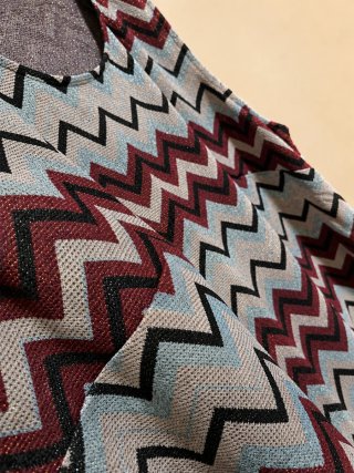Abito midi fantasia zig-zag – Taglia 48 + borsetta