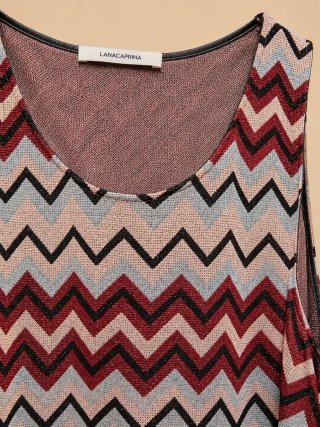 Abito midi fantasia zig-zag – Taglia 48 + borsetta