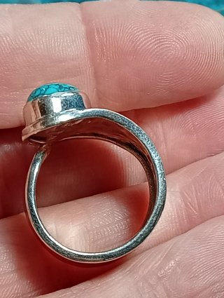 Anillo en plata de ley piedra turquenita