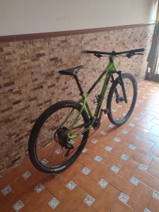 Bicicleta de montaña verde