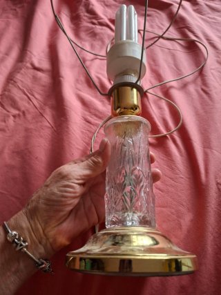 Lampara de mesa vintage cristal