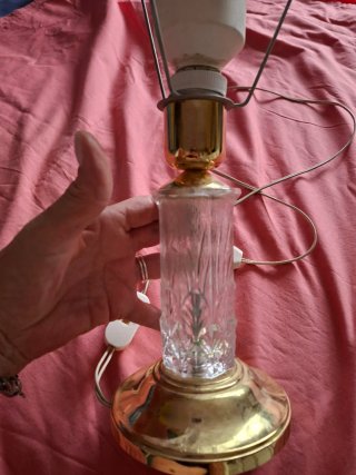 Lampara de mesa vintage cristal