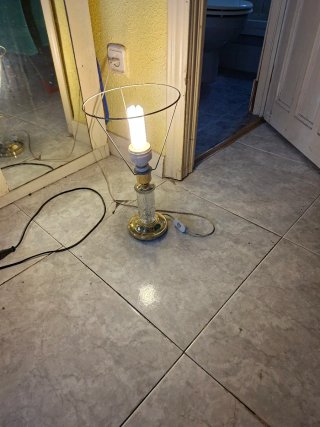 Lampara de mesa vintage cristal