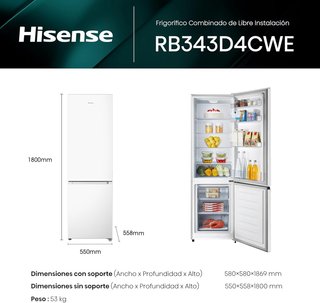 Frigorífico Hisense RB343D4CWE 269L