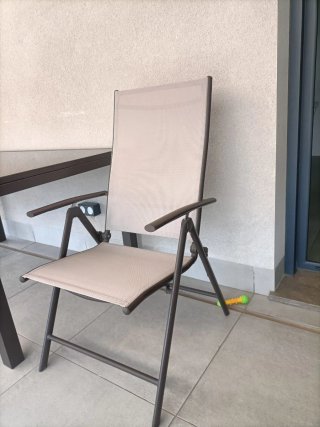 Conjunto de jardin de acero mesa + 4 sillas