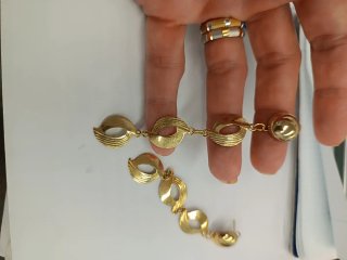 Pendientes largos vintage dorados