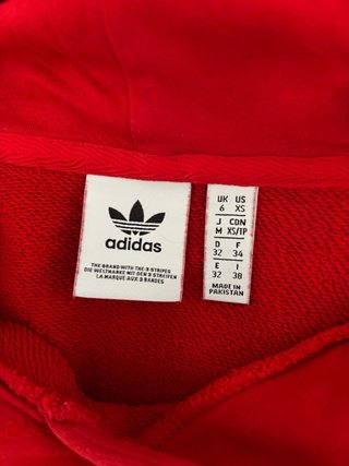Sudadera Adidas Originals roja con capucha tallaXS