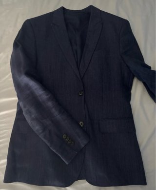 Americana Lino Hombre Azul