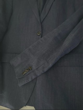 Americana Lino Hombre Azul
