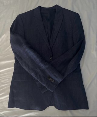 Americana Lino Hombre Azul