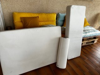 2 Sofás Palets con Ruedas y cojines