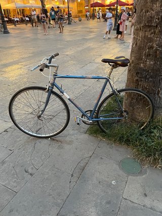 Bicicleta azul vintage