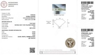 IGI Natural Diamond 0.40ct SI1 Fancy Vivid