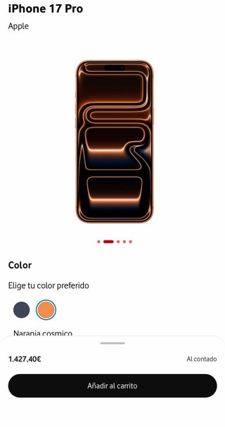 iPhone 17 Pro Naranja Cósmico