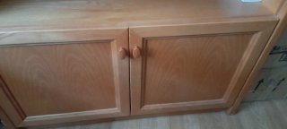 Mesa estudio y estanterías madera maciza.