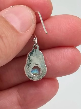 Pendientes Plata Ley 925 y Piedra Luna
