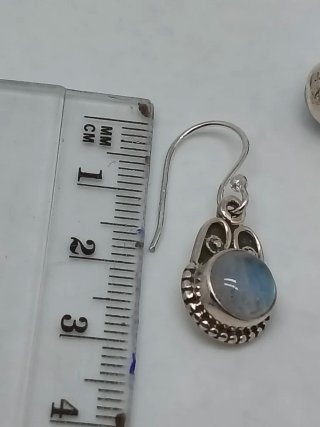 Pendientes Plata Ley 925 y Piedra Luna