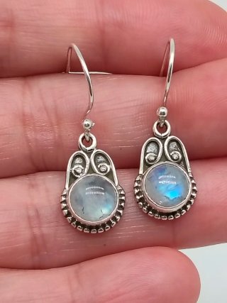 Pendientes Plata Ley 925 y Piedra Luna