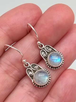Pendientes Plata Ley 925 y Piedra Luna