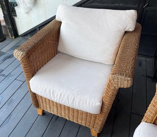 Conjunto de jardín mimbre beige