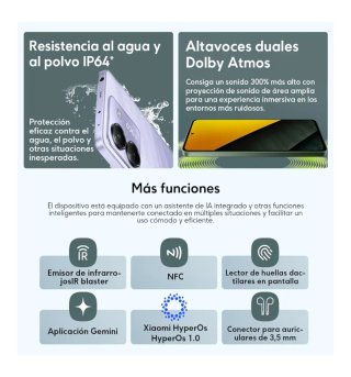 XIAOMI POCO M7 PRO 5G - Smartphone 8+256 GB, Viola, con NFC, batteria 5110 mAh, TurboCharge 45 W, Display AMOLED HD 120 Hz