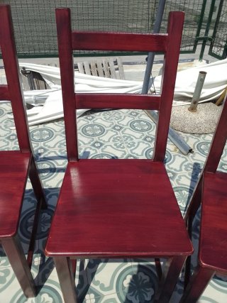 Set 4 Sedie Legno Ikea marrone colore mogano