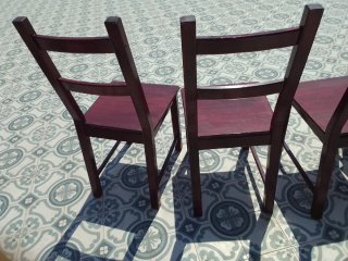 Set 4 Sedie Legno Ikea marrone colore mogano