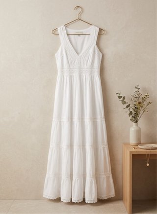 Vestido blanco largo de tirantes