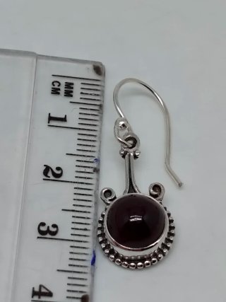 Pendientes de Plata de Ley 925 y Granate