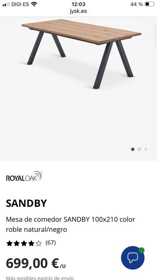 Mesa Jysk Sandby 100x210