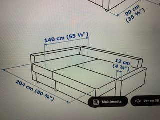 Sofá cama con chaiselongue, gris oscuro